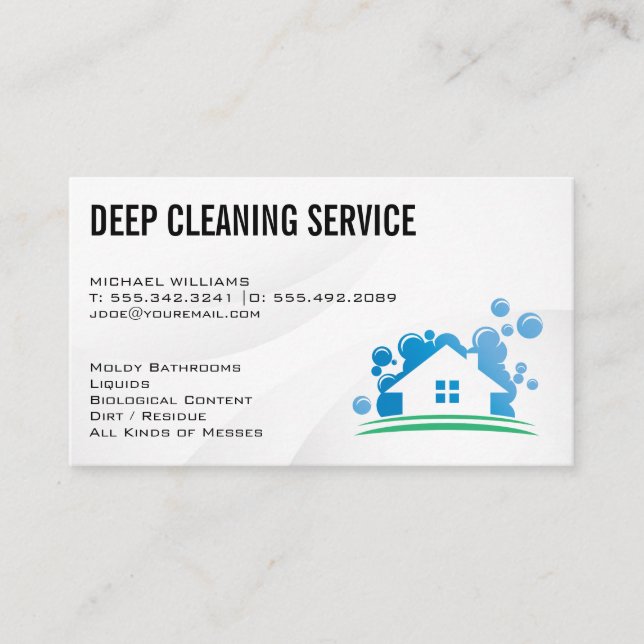Reinigungsdienste | Soap Bubbles House Logo Visitenkarte (Vorderseite)