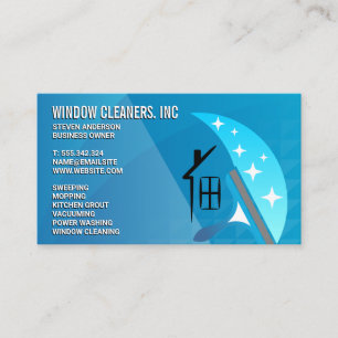 Reinigungsdienste   Window Squeegee Logo Visitenkarte