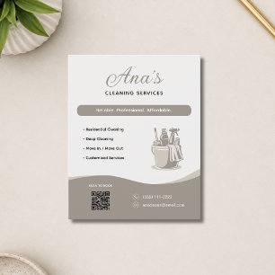 Reinigungsdienstleistungen Hausreinigung Beige QR- Flyer