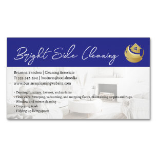 Reinigungsduster Home Logo Ordentliches Wohnzimm Magnetische Visitenkarte