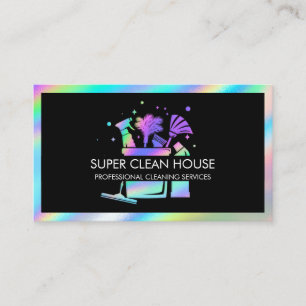 Reinigungshaus Sparkling Holograph Business C Visitenkarte