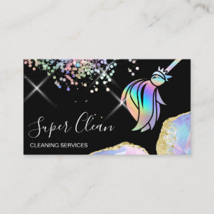 Reinigungshaus Sparkling Holograph Opal Busin Visitenkarte