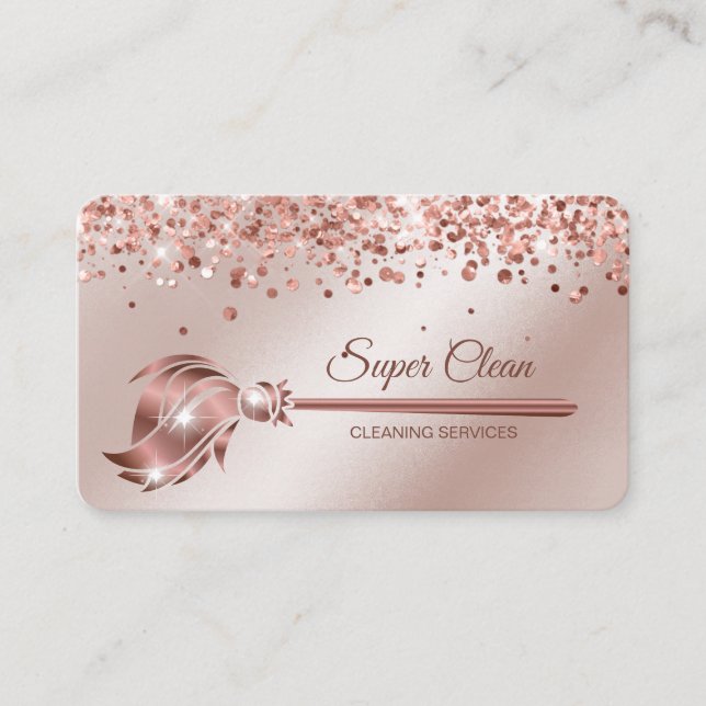 Reinigungshaus Sparkling Rose Gold Visitenkarte (Vorderseite)