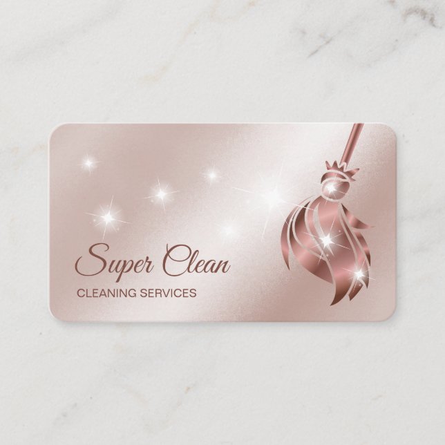 Reinigungshaus Sparkling Rose Gold Visitenkarte (Vorderseite)