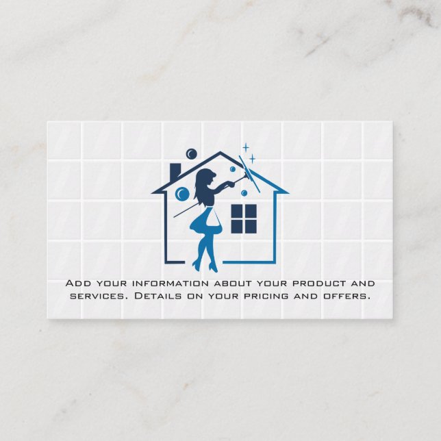 ReinigungsHouse-Logo | Badezimmer Tiles Visitenkarte (Rückseite)