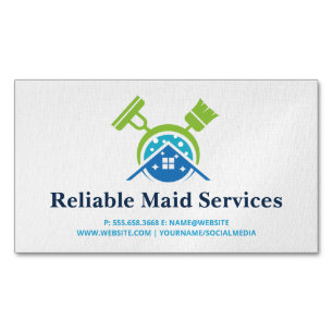 Reinigungsmittel für Broom-Mop   Maid-Services Magnetische Visitenkarte