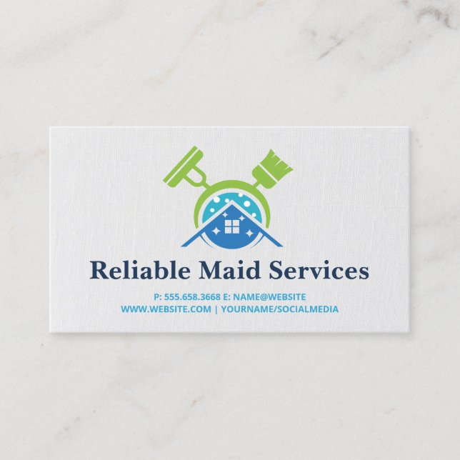 Reinigungsmittel für Broom-Mop | Maid-Services Visitenkarte (Vorderseite)