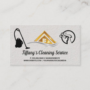 Reinigungsmittel Putzfrau Reinigung Haus Logo Visitenkarte