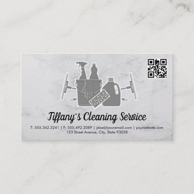 Reinigungsmittel | qr Code Business Card Visitenkarte (Vorderseite)