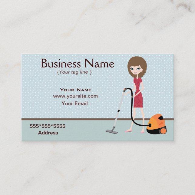 Reinigungsservice Business Card Visitenkarte (Vorderseite)