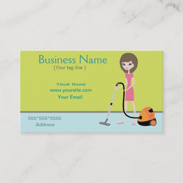 Reinigungsservice Business Card Visitenkarte (Vorderseite)