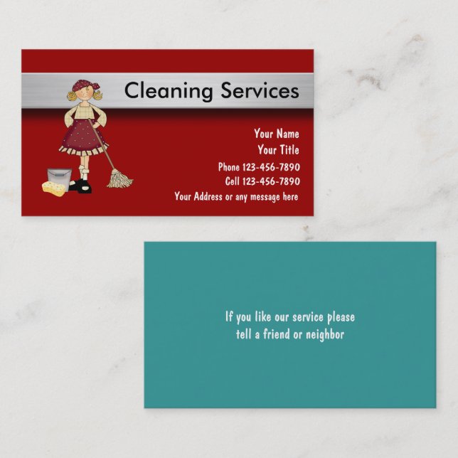 Reinigungsservice Business Cards Visitenkarte (Vorne/Hinten)