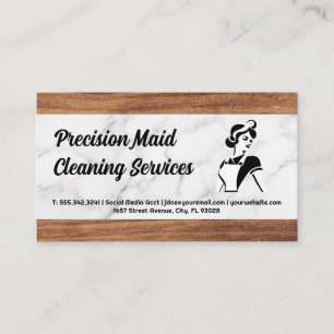 Reinigungsservice   Classic Maid-Logo Visitenkarte