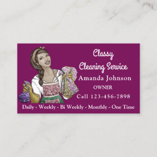 Reinigungsservice des Classy House Maid Pink Visitenkarte