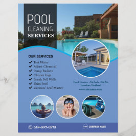 Reinigungsservice für den Pool Bearbeitbarer Flyer