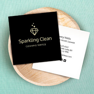 Reinigungsservice für Diamant-Logos Quadratische Visitenkarte