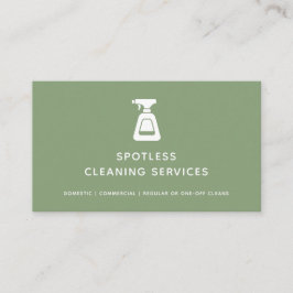 Reinigungsservice Magd Sage Green Spray Flasche Visitenkarte