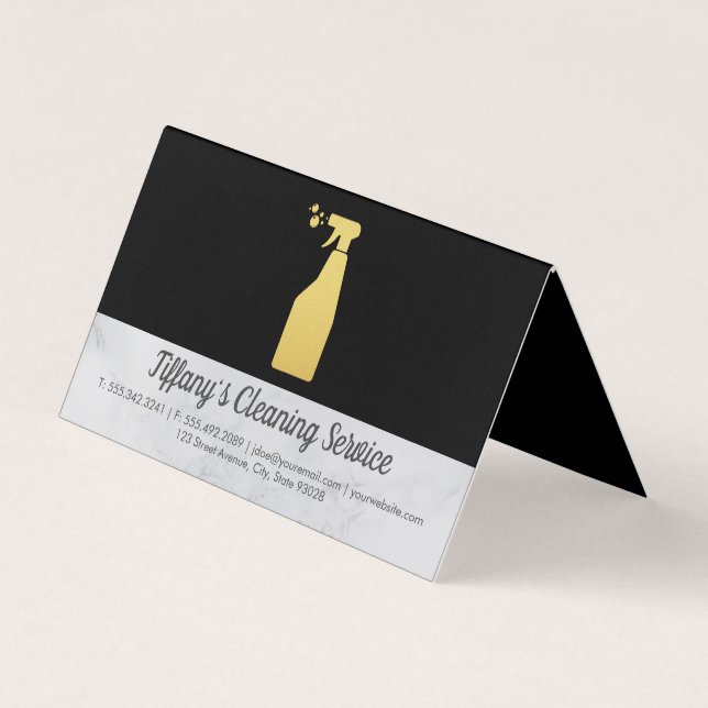 Reinigungsservice | Maid Spray Business Card Visitenkarten (Vorderseite)