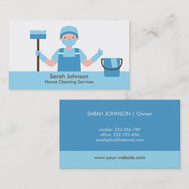 Reinigungsservice mit der Business Card "Mask Clea Visitenkarte (Vorne/Hinten)