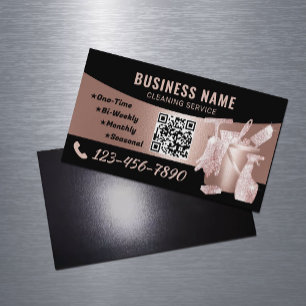 Reinigungsservice Moderne Rose Gold Housekeeping Magnetische Visitenkarte