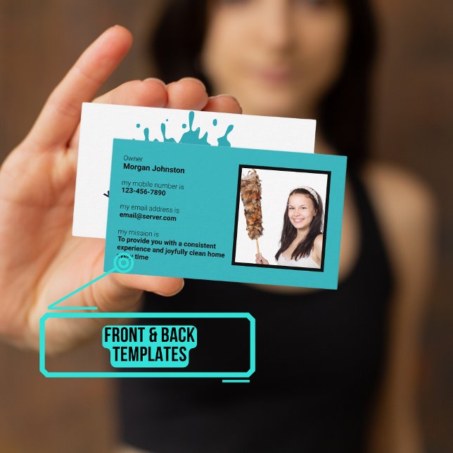 Reinigungsservice Wasserspülung mit Foto Business Visitenkarte (Please enjoy our business card)
