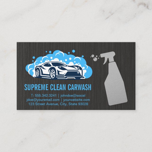 Reinigungsspritze | Carwash-Symbol Visitenkarte (Vorderseite)