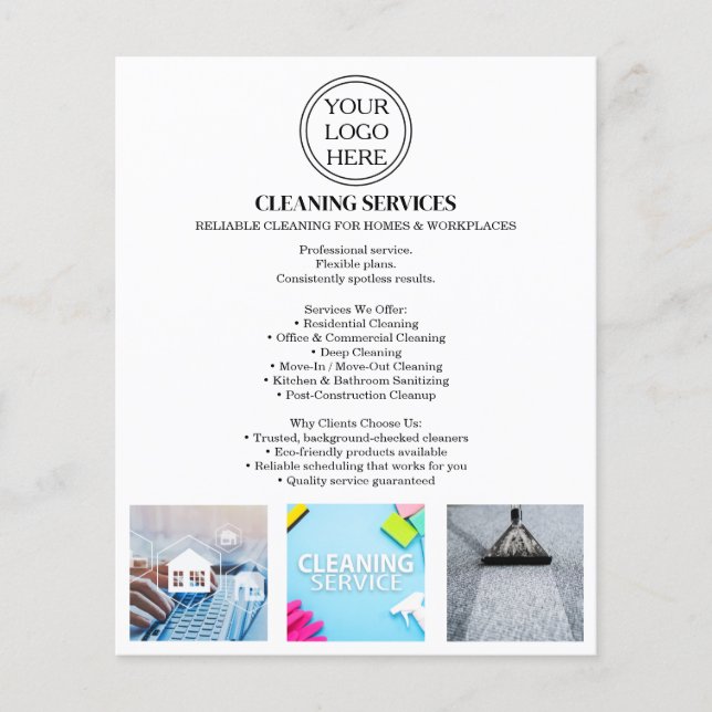 Reinigungssservice-Werbeflyer | Vorlage Flyer (Vorne)