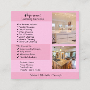 Reinigungssservices Flyer   Editierbare Hausreinig Quadratische Visitenkarte