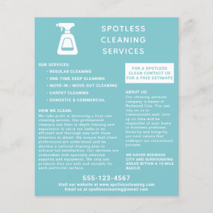 Reinigungsunternehmen Sprühflasche Aqua Blau Flyer