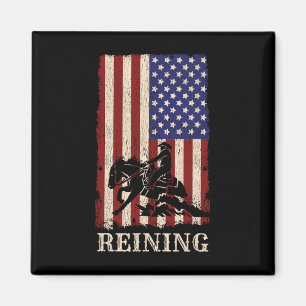 Reining Horse 4. Juli Flag Funny Reittier Geschenk Magnet