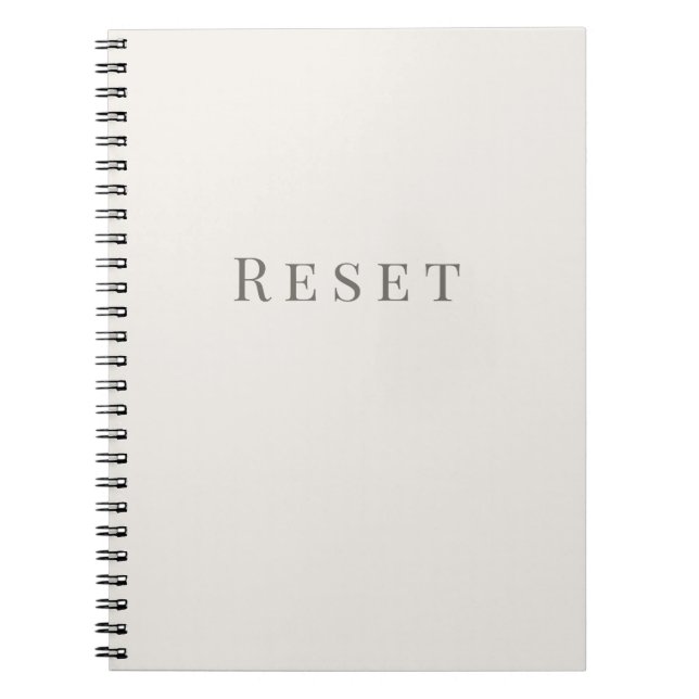 Réinitialiser – Cahier de typographie minimal (Devant)
