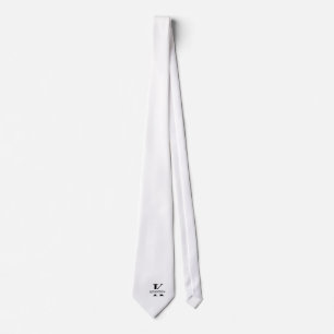 Reinweiß Elegantes Monogramm + Name Krawatte