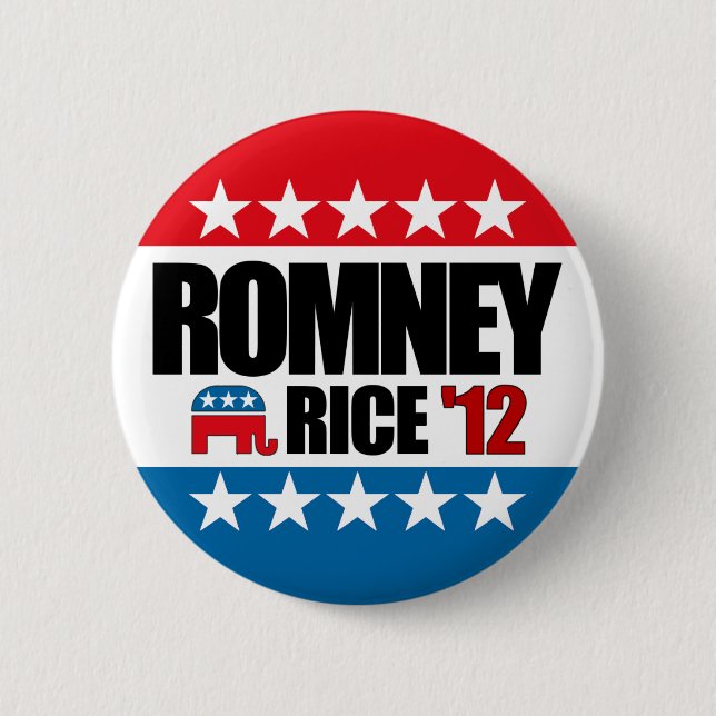 Reis 2012 Mitt Romneys Condi Button (Vorderseite)