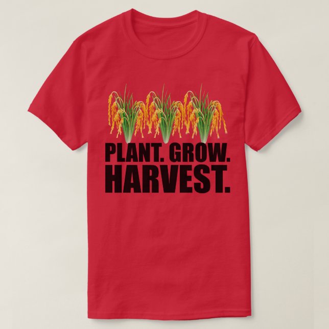 Reis Bauer Pflanze anbauen Ernte T-Shirt (Design vorne)