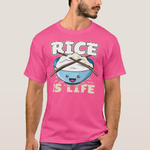 Reis ist Leben Kawaii Anime Süße Figur Food Rice T-Shirt