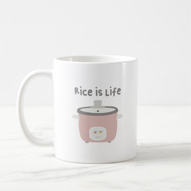 Reis ist Niedlicher rosa Reis Keks asiatische Küch Kaffeetasse (Links)