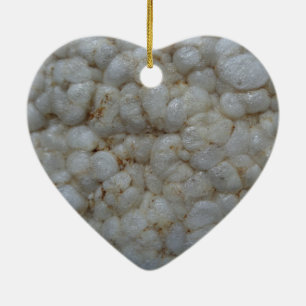 Reis-Kuchen, gesunde Nahrung, weißer Imbiss Keramik Ornament