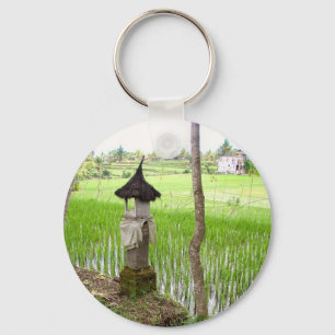 Reis-Paddy, Tempel, Ubud Bali, Indonesien Schlüsselanhänger