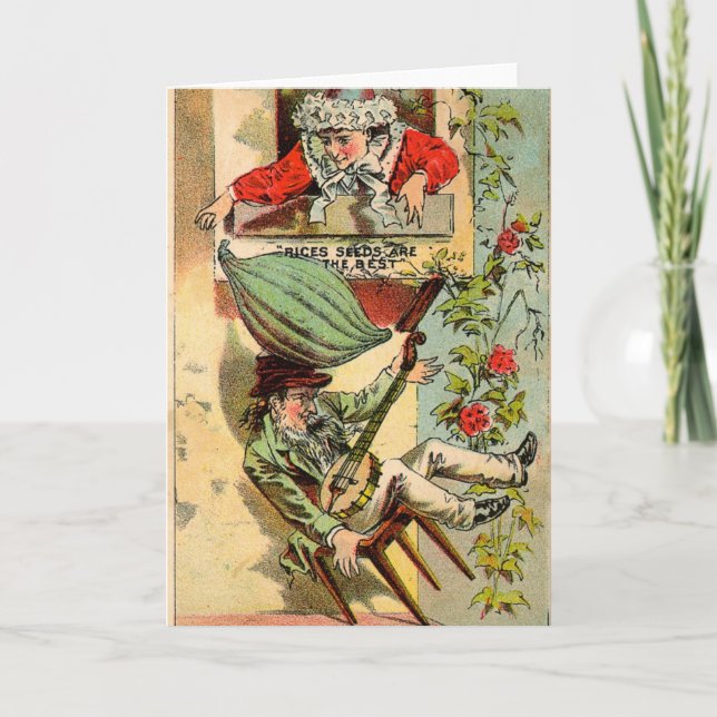 Reis-Samen-Vintage Anzeige Karte (Vorderseite)