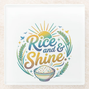 Reis und Schein Lustiges Frühstück-T-Shirt Glasuntersetzer