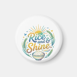 Reis und Schein Lustiges Frühstück-T-Shirt Magnet
