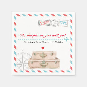 Reise-Abenteuer-Flugzeug-Babyparty-Servietten Serviette
