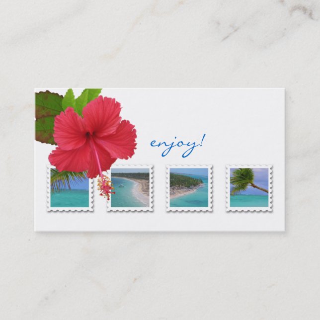 Reise-Agent-Hibiskus-Ozean-Geschäfts-Karte Visitenkarte (Vorderseite)