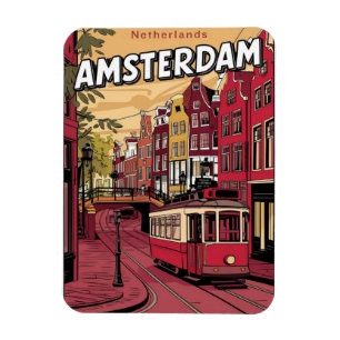 Reise Amsterdam, Holland Straßenbahn Vintage-Gesch Magnet