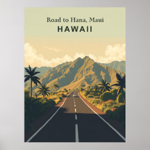 Reise auf der alten Straße nach Hana, Maui, Hawaii Poster