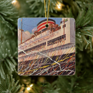Reise auf einem alten Kreuzfahrtschiff; Bon Voyage Keramikornament