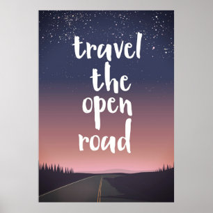 Reise auf offener Straße Poster