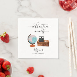 Reise Baby Shower Adventure erwartet Serviette