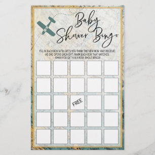 Reise-Baby-Shower-Bingo-Karte Baby-Shower-Party