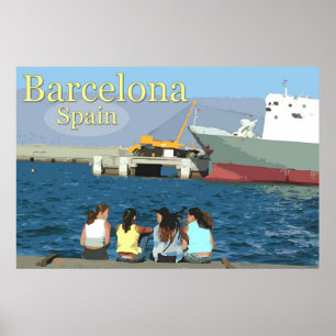 Reise Barcelona, Spanien Poster